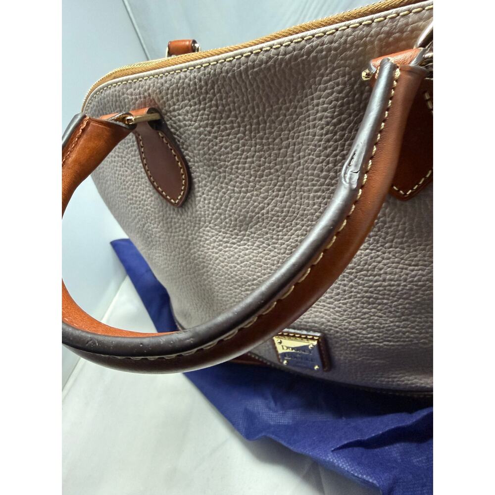 Dooney & Bourke Grey Pebble Grain Leather Satchel Handbag with dust bag - Picture 3 of 9